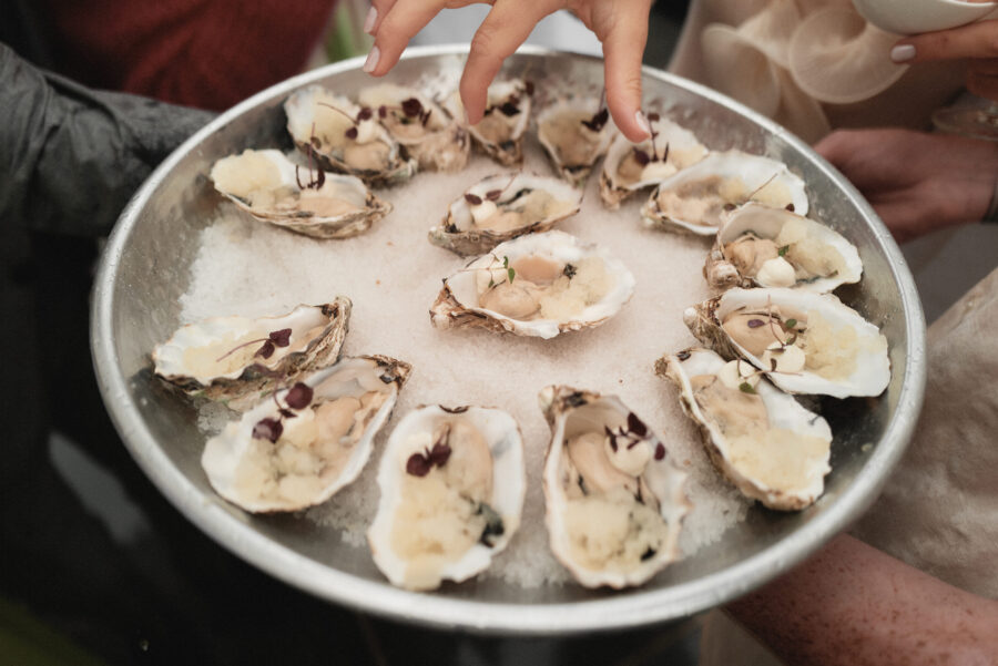 oesters op een bedje van ijs